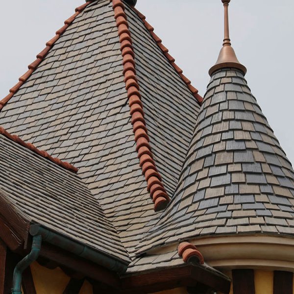 上海迪士尼景区合成木纹瓦案例