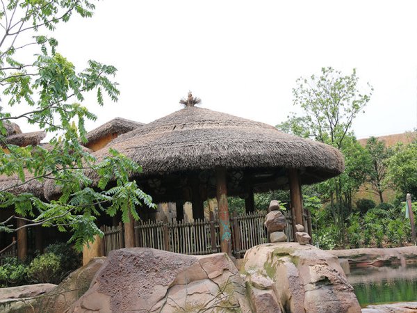 迪士尼人造茅草屋景区屋顶装饰茅草案例