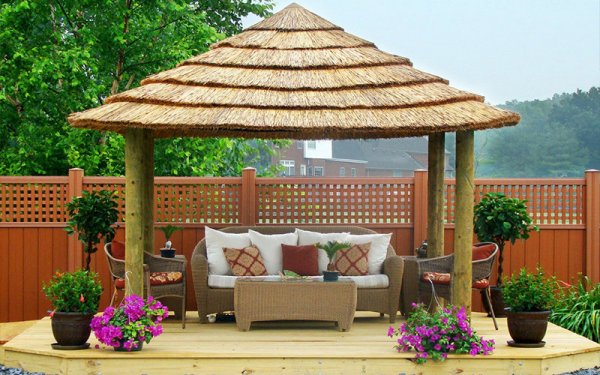 甘肃仿真茅草各式风格茅草屋单体展示人造茅草亭子