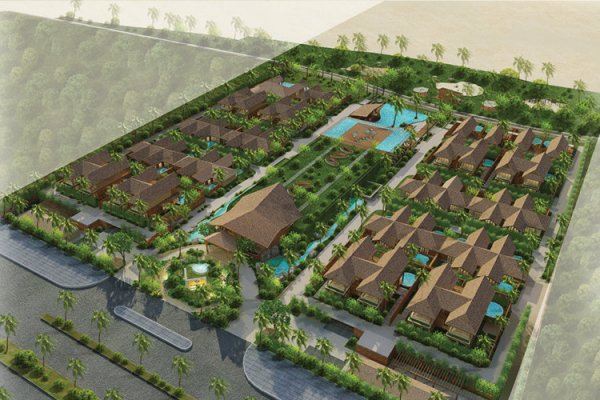 与越南Fusion Resort项目合作提供仿真茅草装饰材料