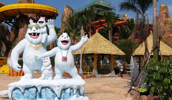 恒大海花岛童乐园仿真茅草瓦案例